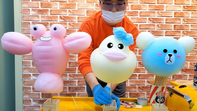 cotton candy animals process 