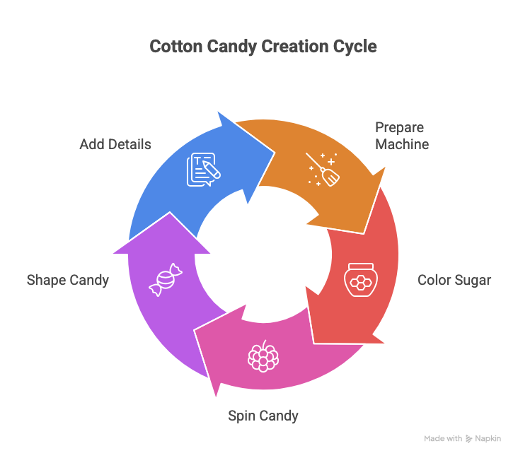 cycle of cotton candy art