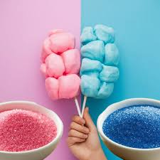pink and blue cotton candy flavors