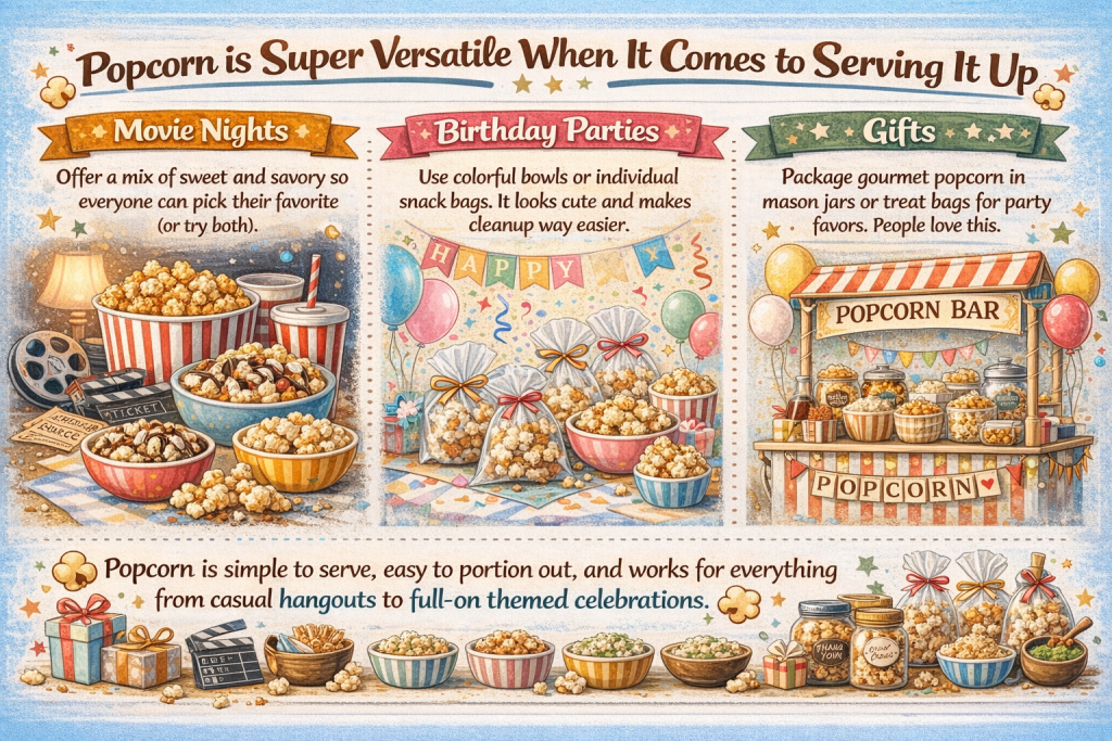 serving popcorn flavors