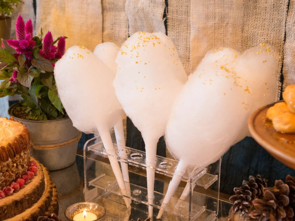 cute white cotton candy for weddings 