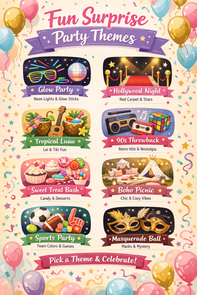 surprise party themes